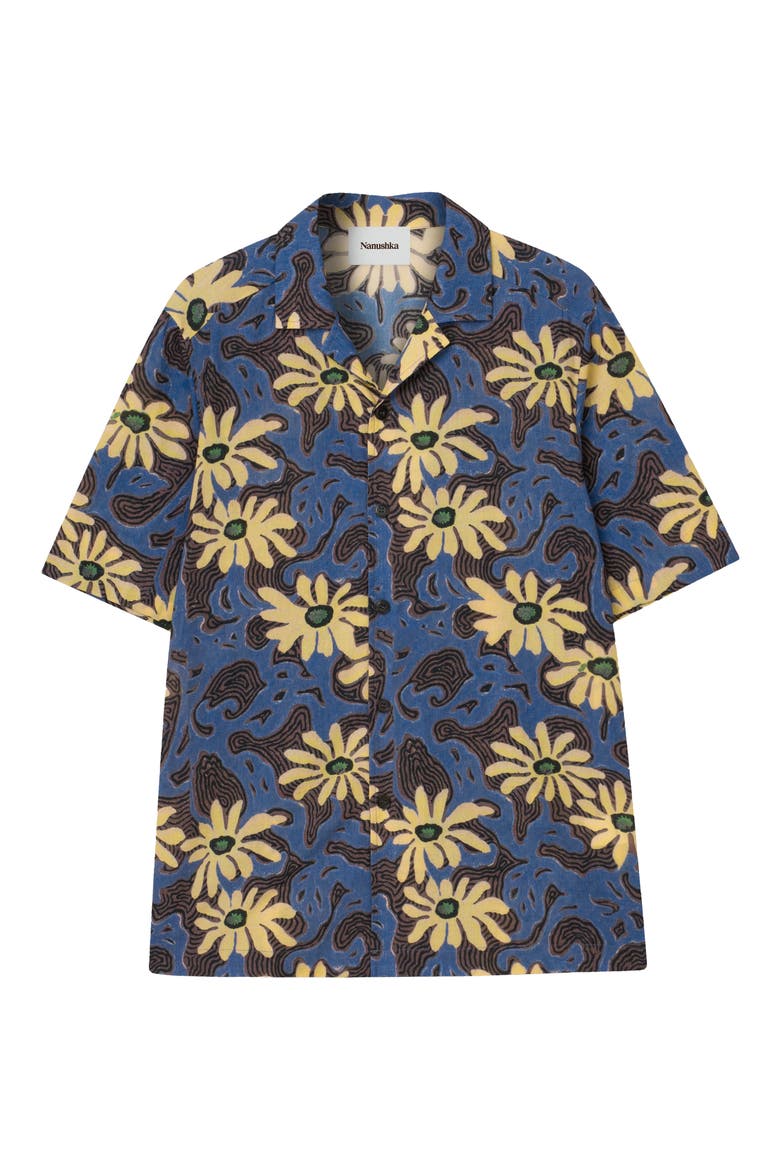 Men's Maitho Floral Short Sleeve Button-Up Shirt, Main, color, ARTE POVERA FLORAL BLUE