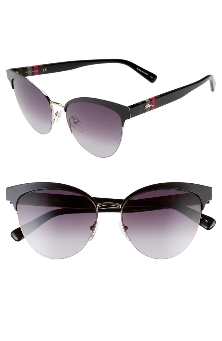 Longchamp Heritage Stripes 55mm Cat Eye Sunglasses, Main, color, 
