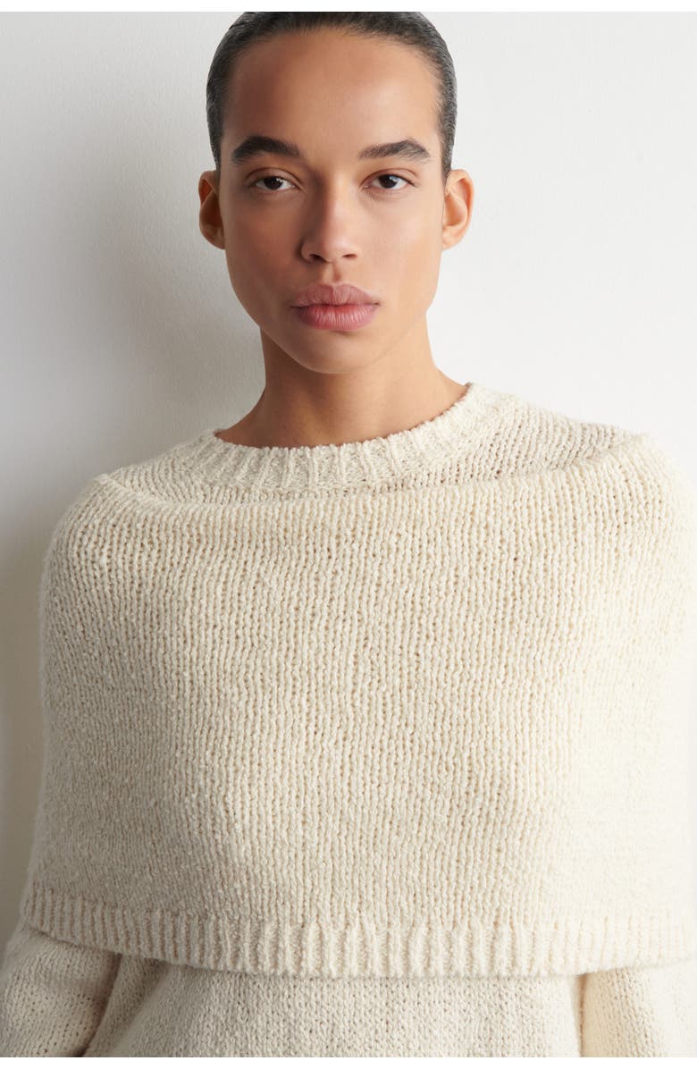 COS Layered Shawl Merino-Cashmere Sweater, Alternate, color, White