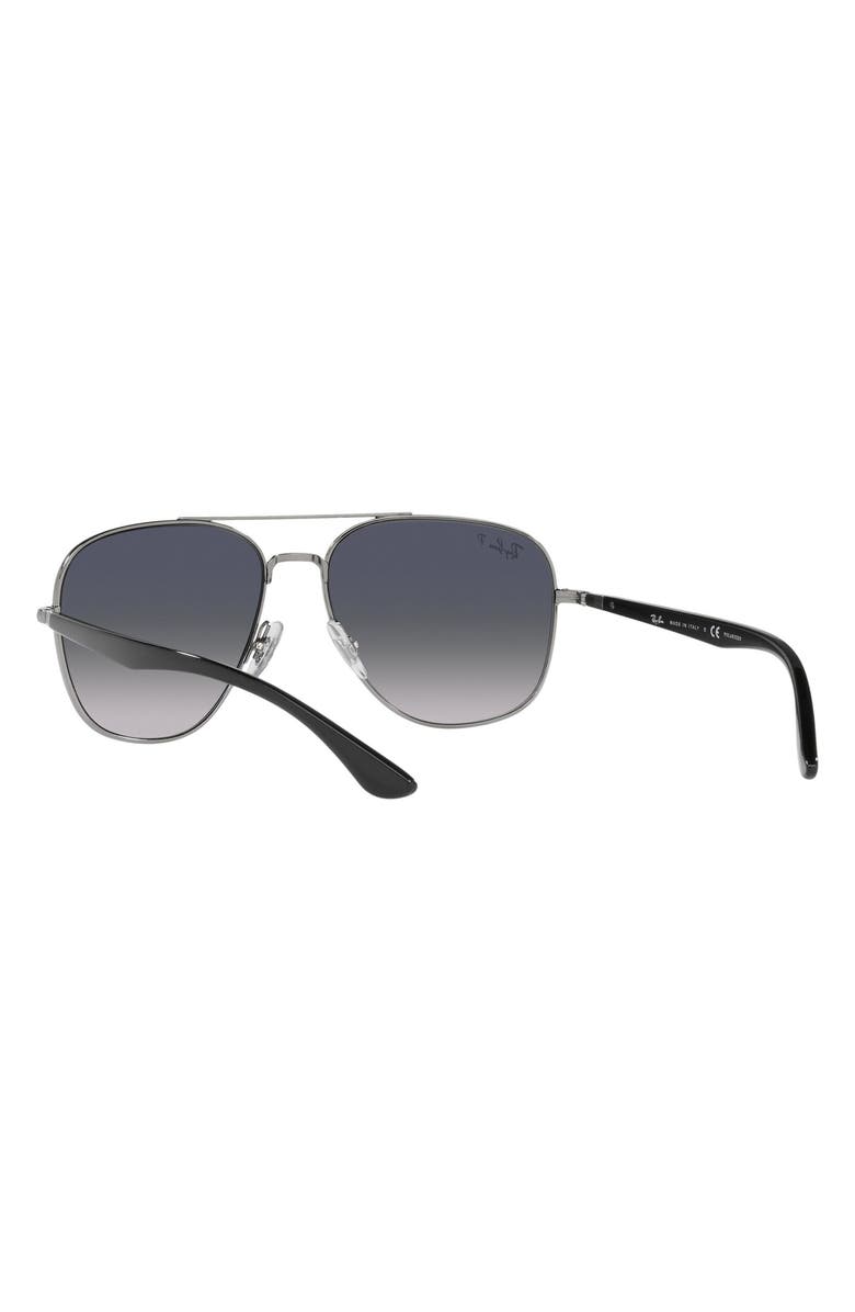 Ray-Ban 56mm Polarized Square Sunglasses, Alternate, color, Gun Metal/ Blu Gradient Polar