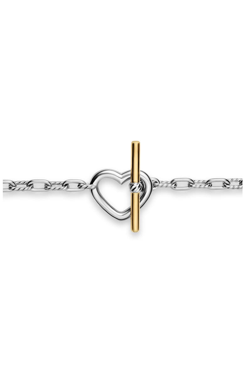 DY Madison Heart Toggle Bracelet in Sterling Silver & 18K Yellow Gold, 3mm, Alternate, color, SILVER