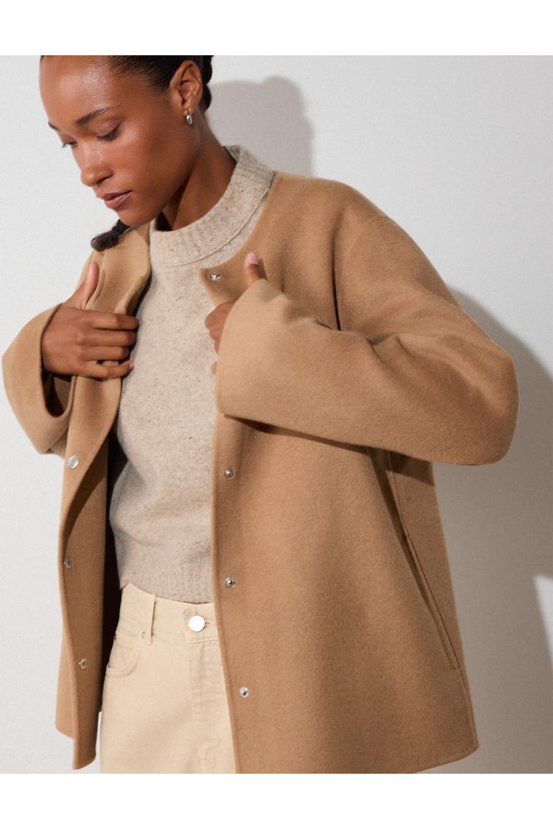 Double Faced Scarf Coat, Alternate, color, Camel