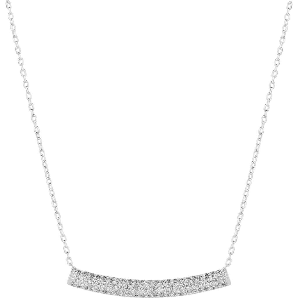 Spero London Sterling Silver Concave Bar Necklace In Metallic