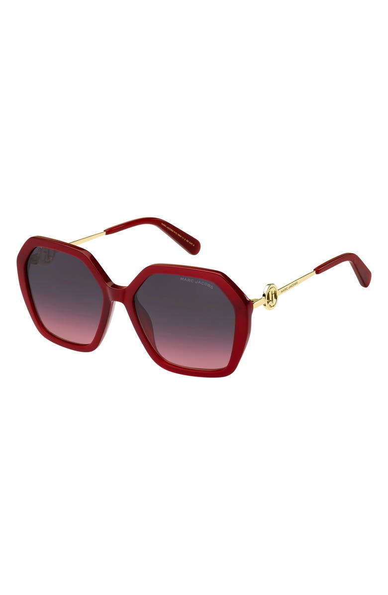 Marc Jacobs 53mm gradient square sunglasses, Alternate, color, Red