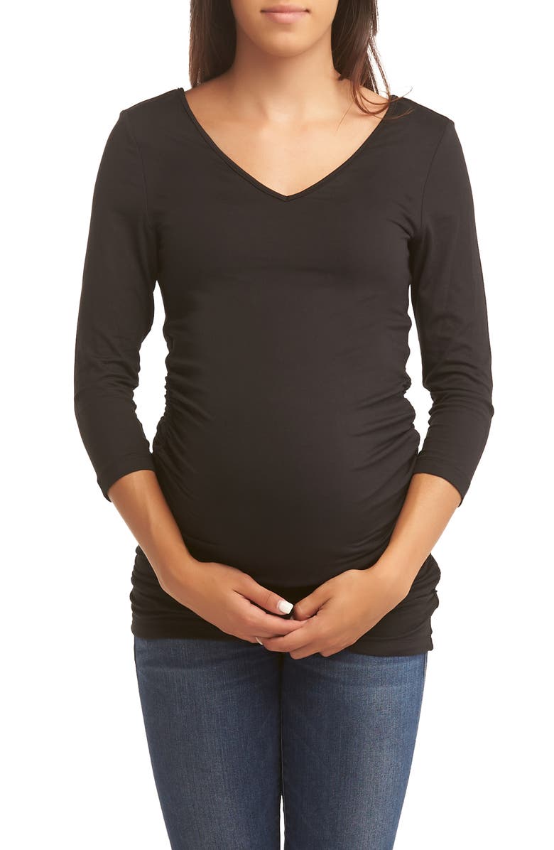 BABY MOON Ruched Maternity Top, Alternate, color, 