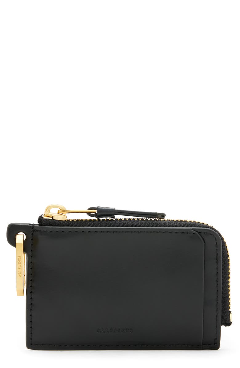 AllSaints Remy Leather Wallet, Main, color, Black