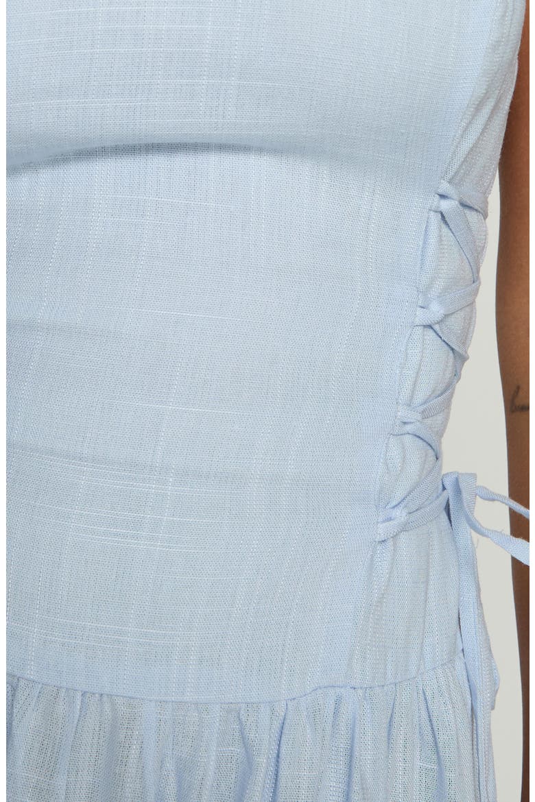 So Far So Good Strapless Linen Blend Maxi Dress, Alternate, color, BABY BLUE