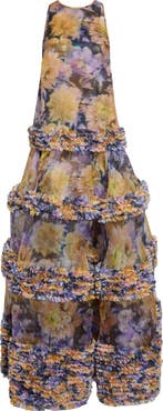 Zimmermann Luna Ruffle Silk Organza Maxi Dress