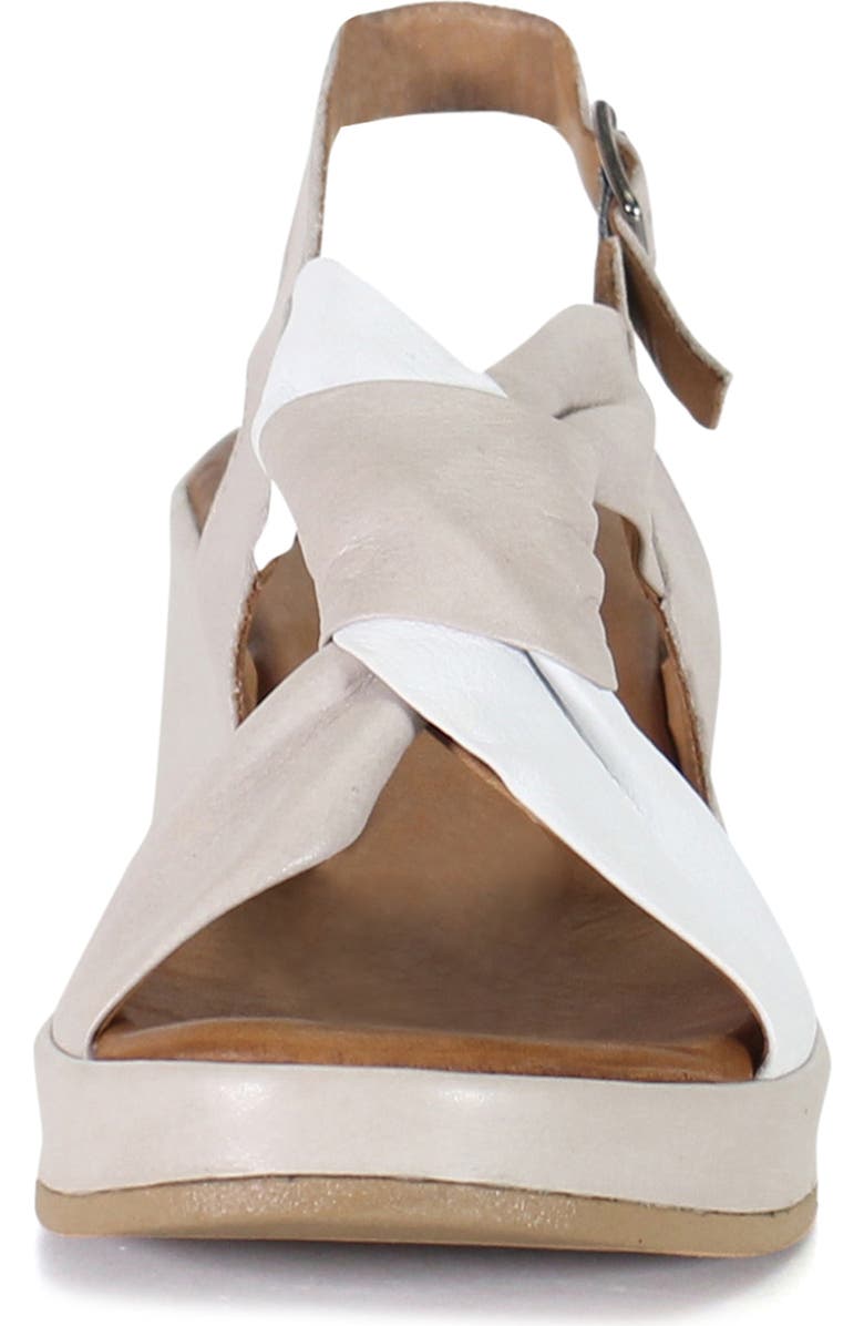 DibaTrue KALA FLOWER Leather Wedge Heel Sandal, Alternate, color, White/Silver