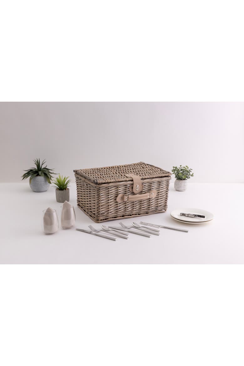 Classic Picnic Basket for 2, Alternate, color, Beige Canvas