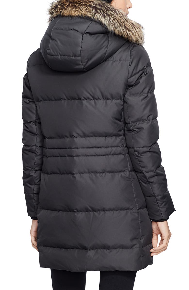 Lauren Ralph Lauren Faux Fur Trim Down & Feather Fill Parka, Alternate, color,