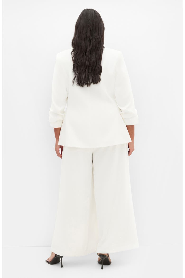 Abbie Ruched Sleeve Blazer, Alternate, color, IVORY