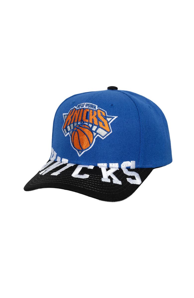 Mitchell & Ness Men's Mitchell & Ness Blue/Black New York Knicks Underarch Two-Tone Pro Crown Snapback Hat, Main, color, Blue