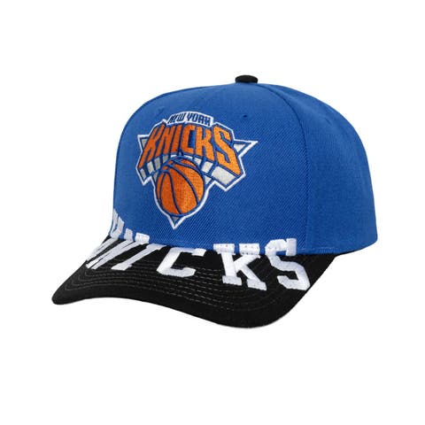 Men's Mitchell & Ness Blue/Black New York Knicks Underarch Two-Tone Pro Crown Snapback Hat