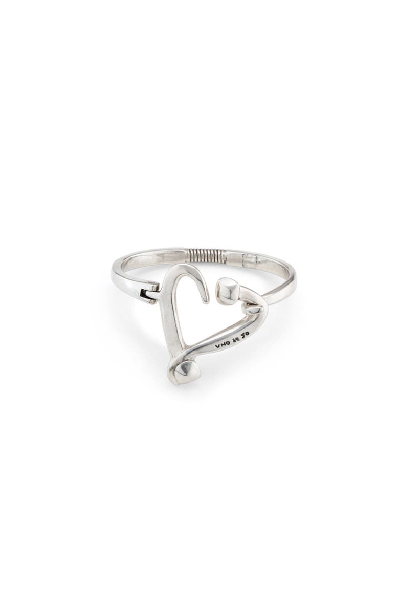 UNODE50 Nailed Heart Spring Bracelet, Main, color, Silver