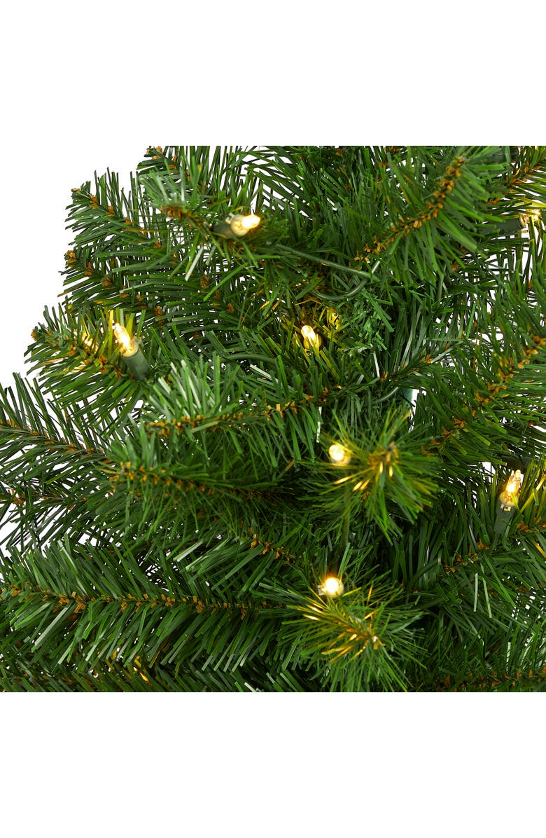 NEARLY NATURAL 4-ft Virginia Fir Artificial Christmas Tree with 100 Clear Lights and 223 Bendable Branches, Alternate, color, Green