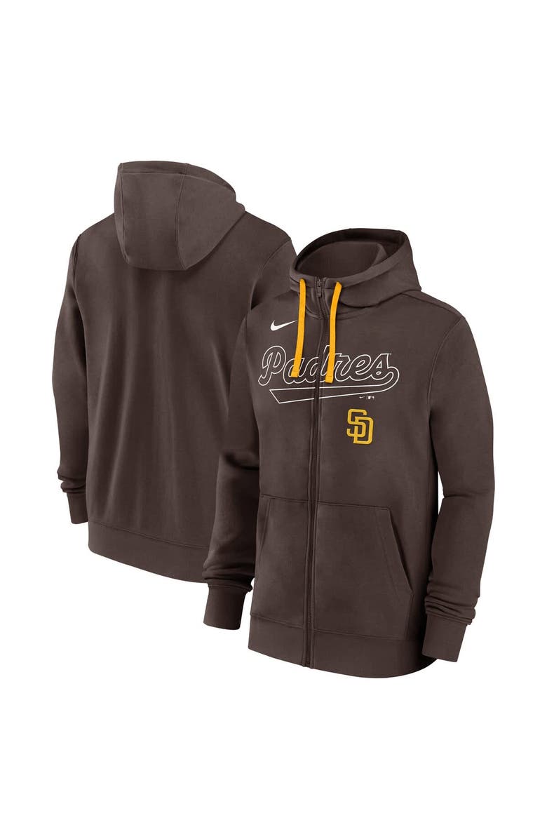 Nike Men's Nike Brown San Diego Padres Knockout Script Full-Zip Hoodie, Alternate, color, 