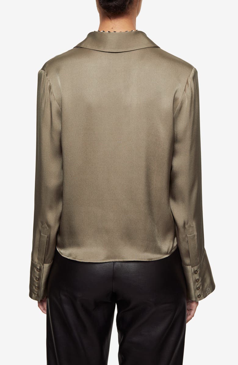 ANINE BING Mackenzie Silk Button-Up Top, Alternate, color,