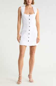 Button Front Denim Minidress