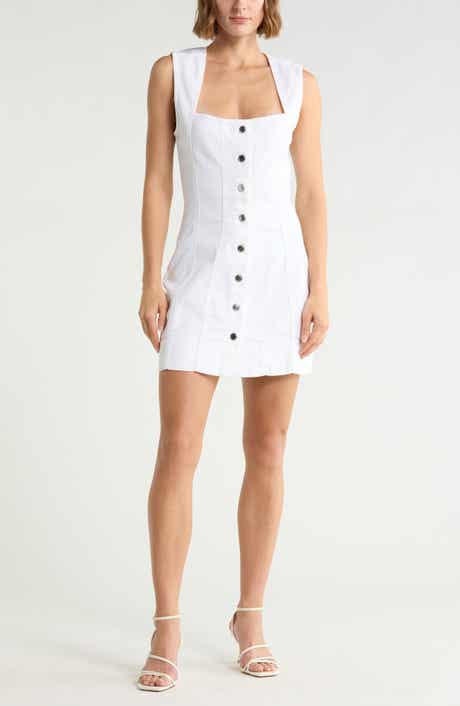 Button Front Denim Minidress