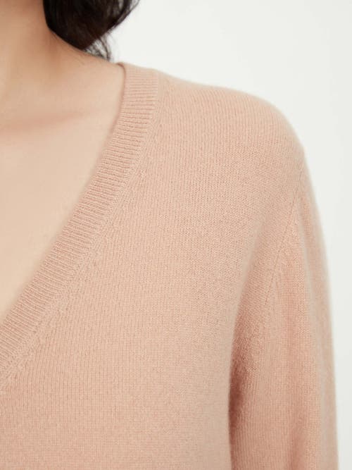 Gobi Mongolian Cashmere Cashmere V-neck Cardigan In Toasted Almond