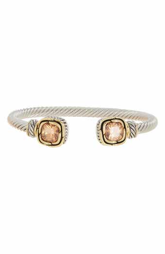 Juvell Two-Tone Citrine End Cap Cuff Bracelet