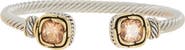 Juvell Two-Tone Citrine End Cap Cuff Bracelet