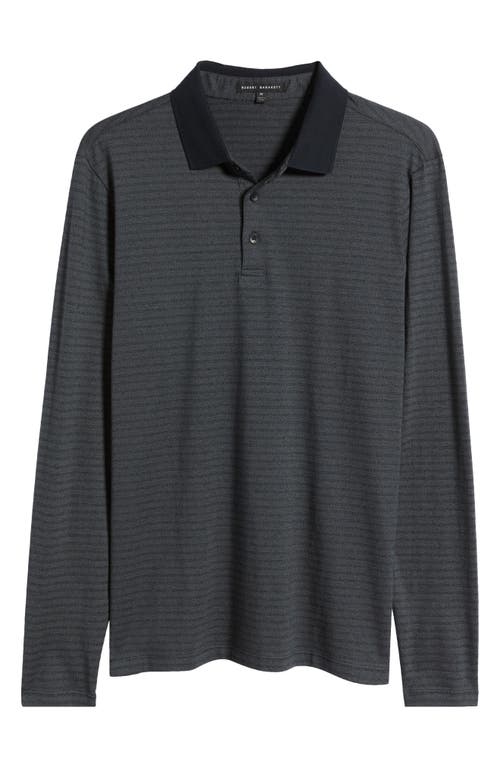 Robert Barakett Patchway Long Sleeve Polo In Charcoal