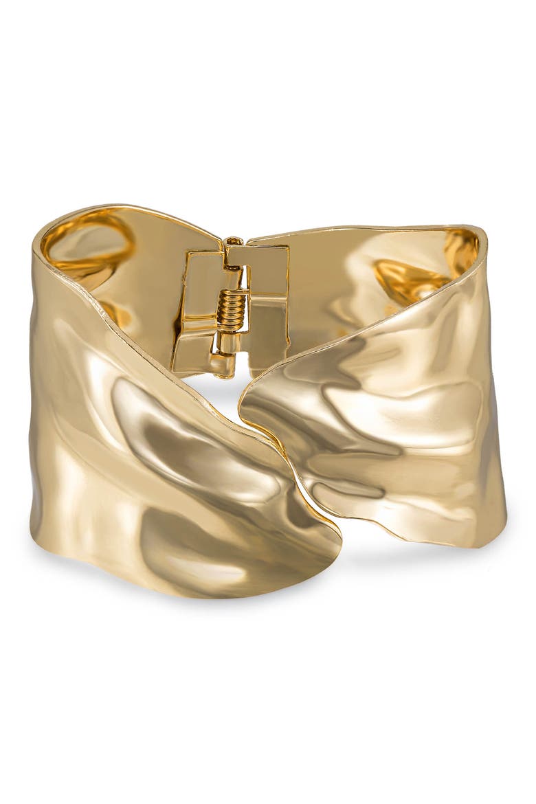 Abstract Cuff Bracelet, Main, color, GOLD