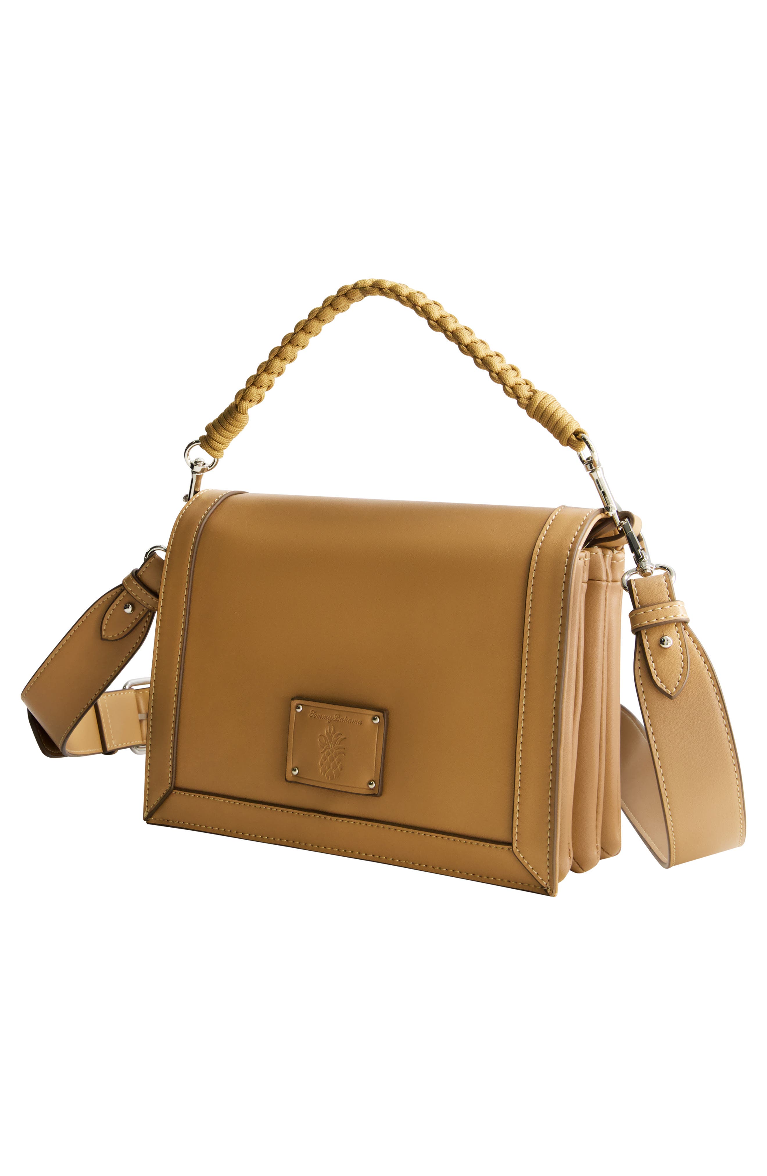 Tommy Bahama Debossed Logo Crossbody Bag, Alternate, color, Tan