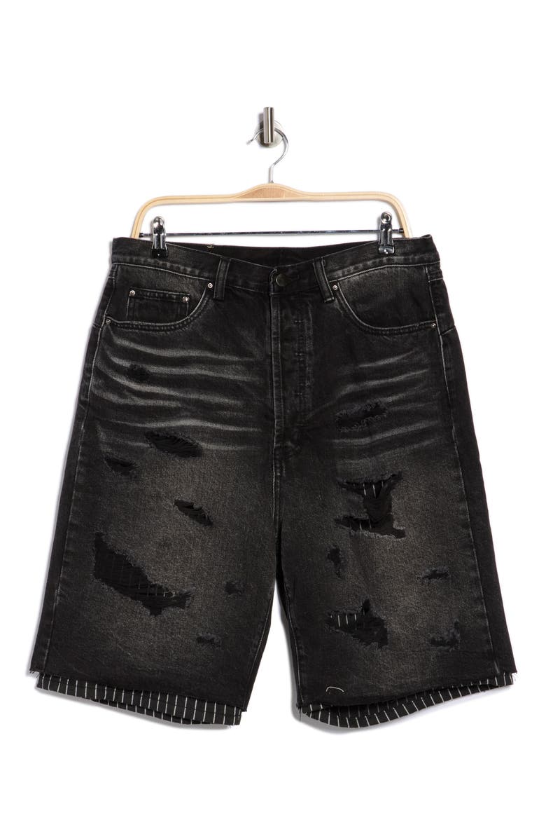 Ultrabaggy Lined Denim Shorts, Alternate, color, WASHED BLACK