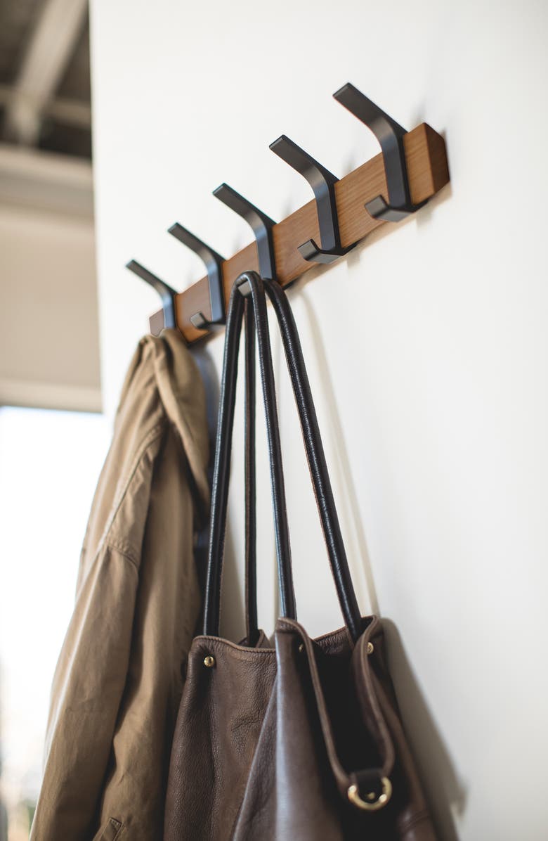 Yamazaki Wall Mounted Coat Rack, Alternate, color, Walnut