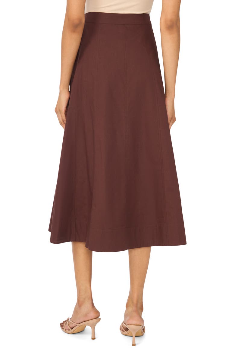 Yoke Seam Midi Skirt, Alternate, color, CAPPUCCINO