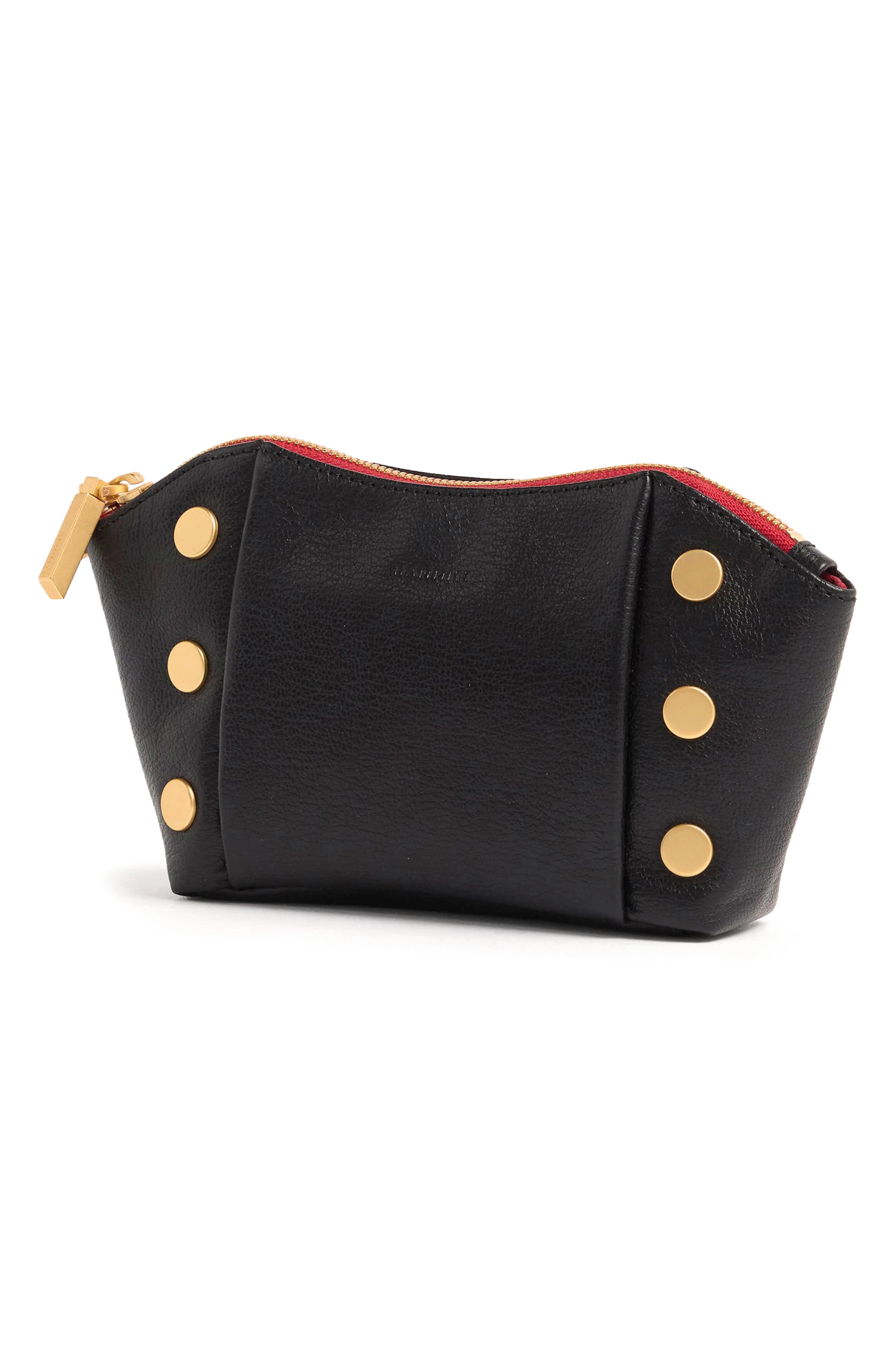 HAMMITT Paul Leather Clutch, Alternate, color, Black/ Brushed Gold
