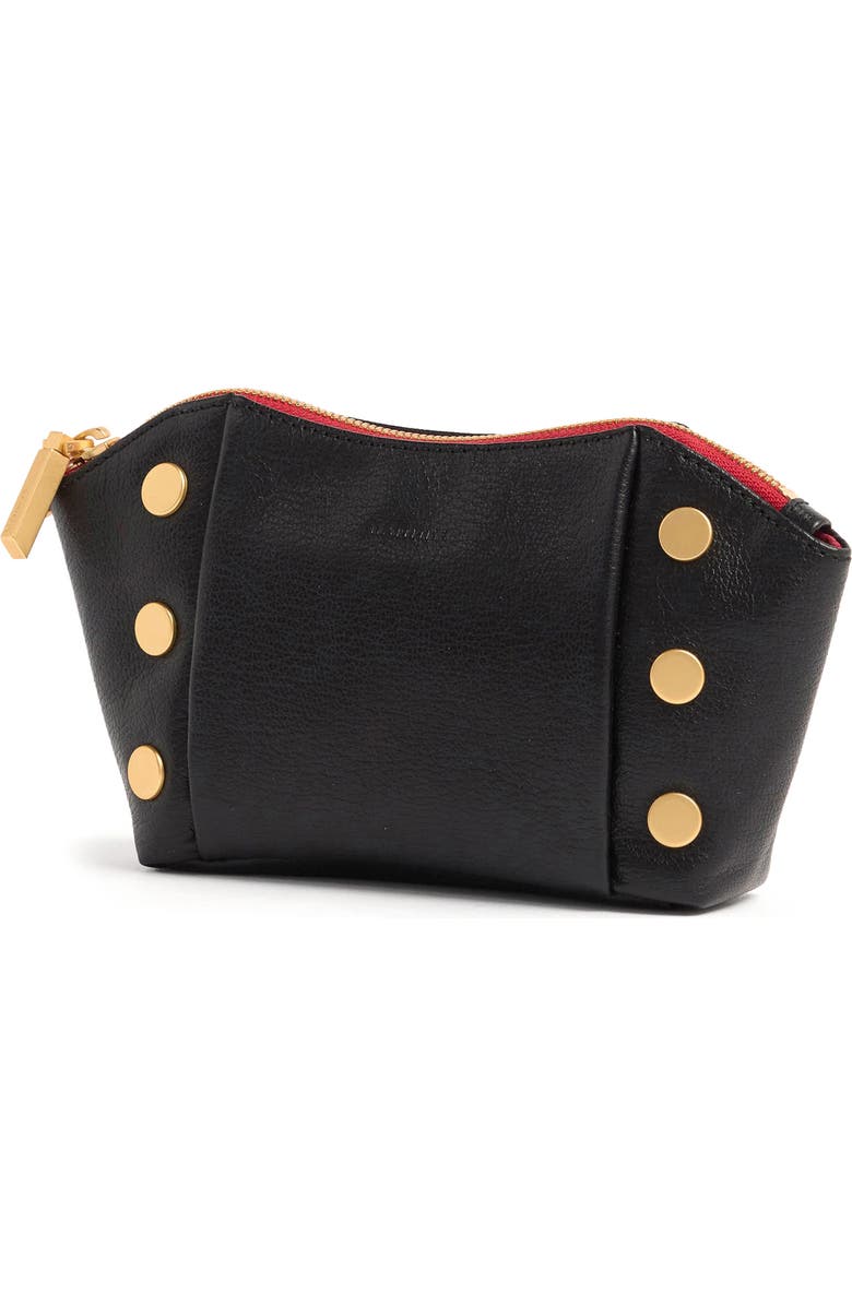 HAMMITT Paul Leather Clutch, Alternate, color, Black/ Brushed Gold