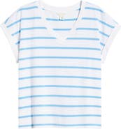 Caslon® Roll Cuff V-Neck T-Shirt