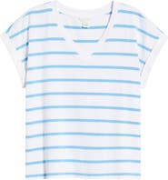 Caslon® Roll Cuff V-Neck T-Shirt