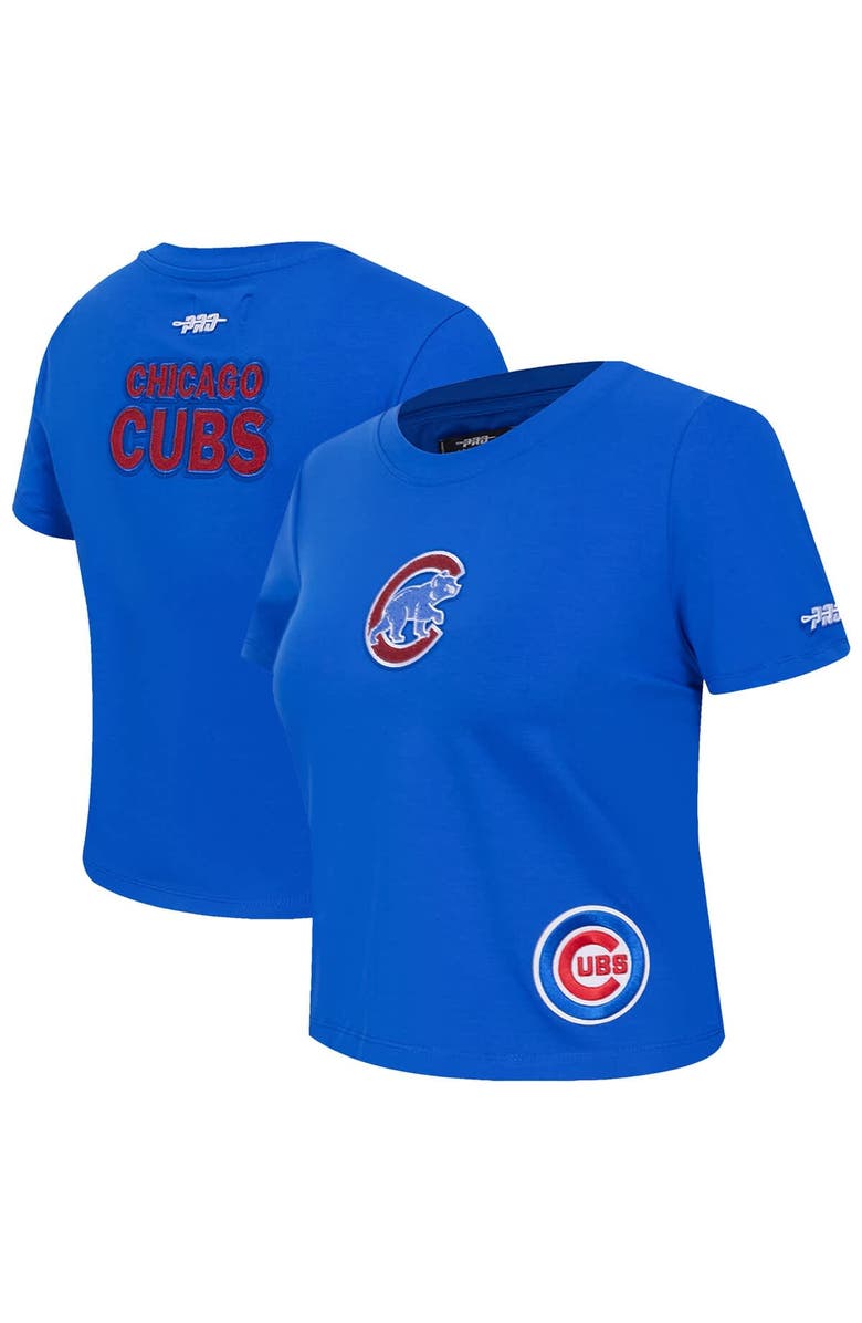 PRO STANDARD Women's Pro Standard  Royal Chicago Cubs Game Day Classics Baby Doll Cropped T-Shirt, Main, color, 