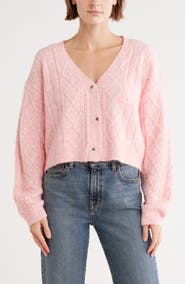 Topshop Cable Crop Cardigan