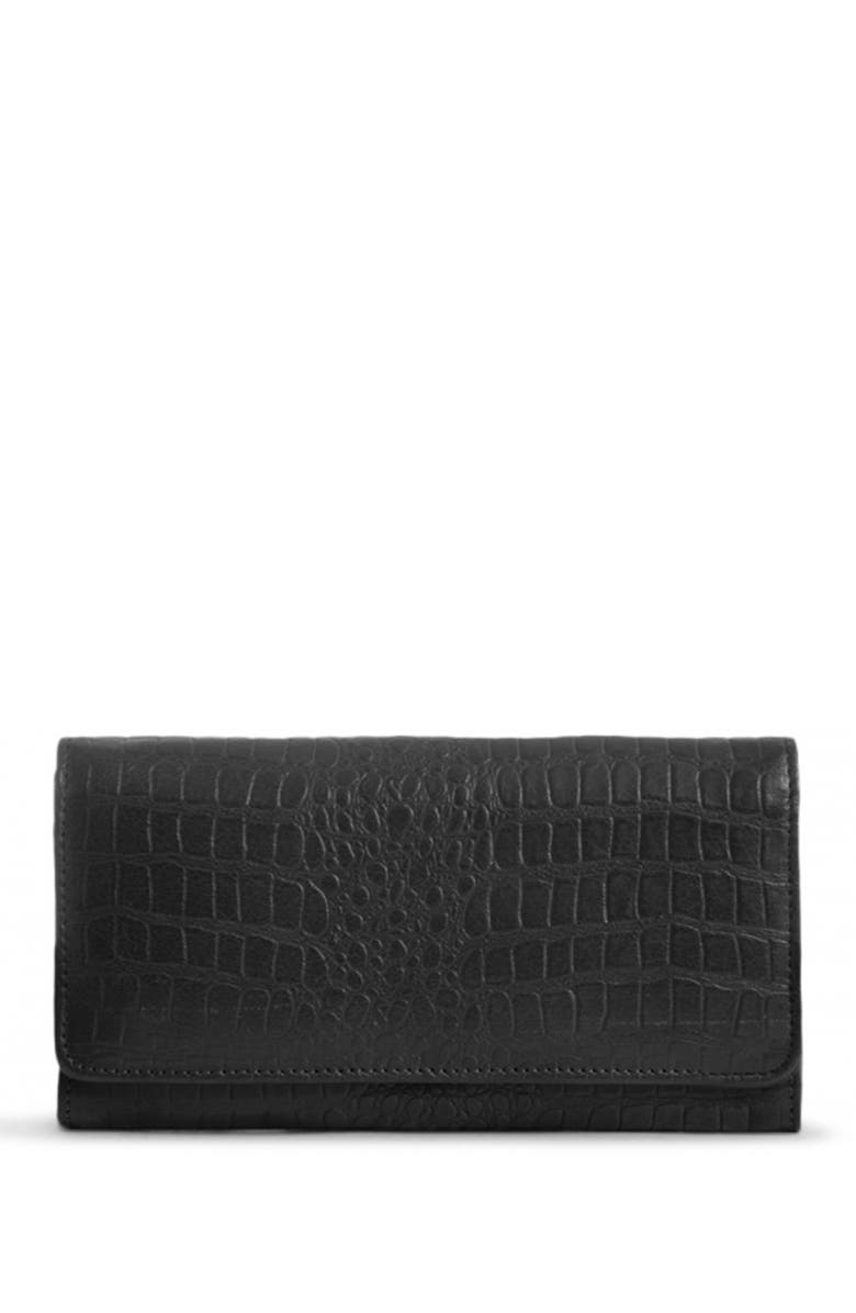 DAY & MOOD Bree Croc Embossed Leather Wallet, Main, color, 