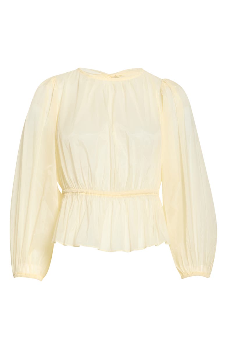 ASTR the Label Amie Peplum Sheer Chiffon Top, Main, color, Lemon