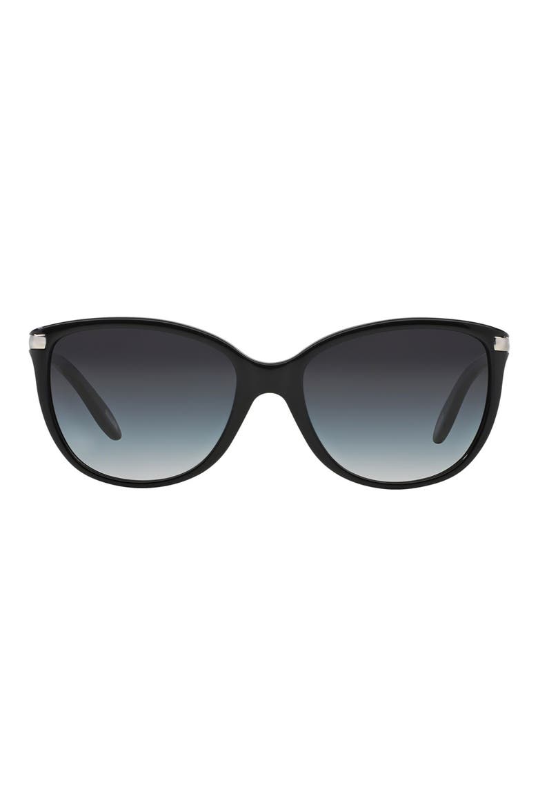 57mm Cat Eye Sunglasses, Main, color, BLACK