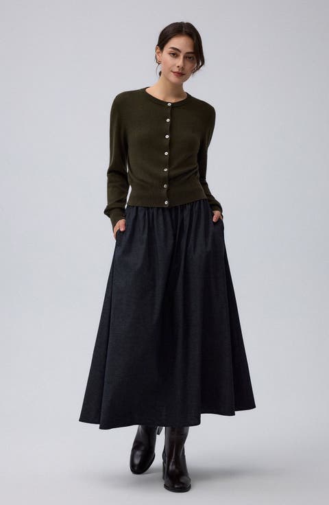 Hemp Blend Maxi Skirt
