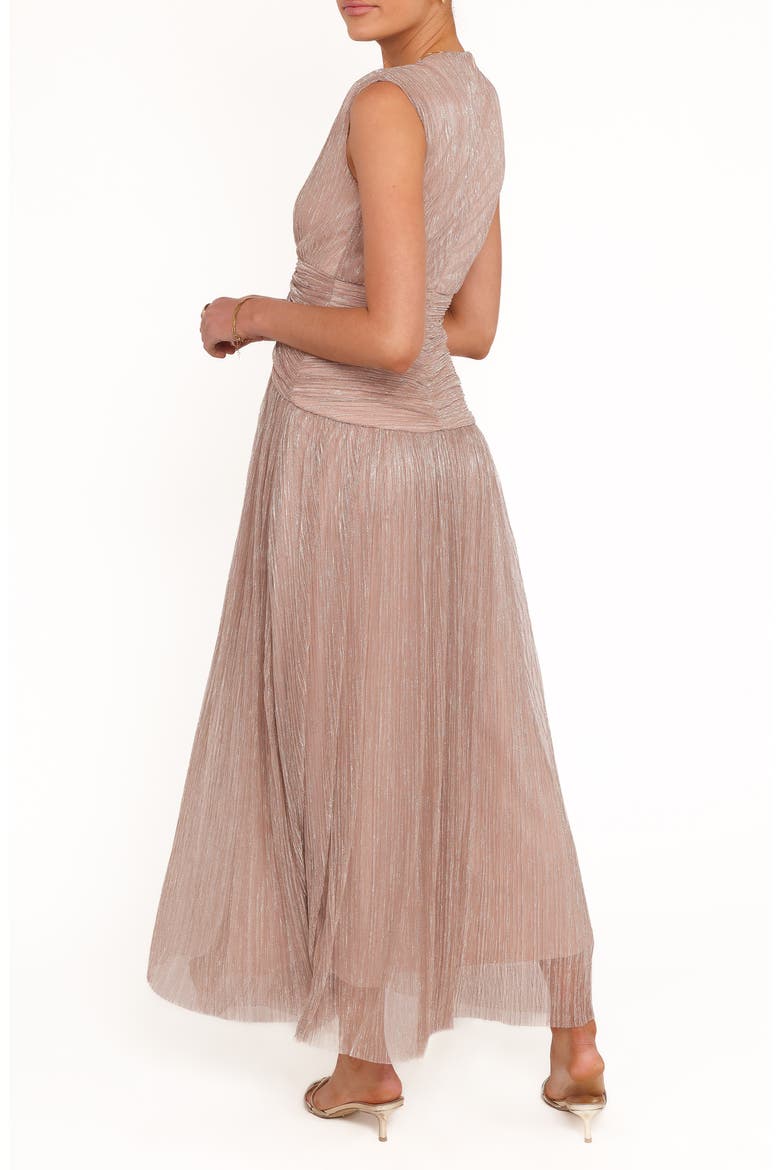 Cara Metallic Maxi Dress, Alternate, color, ROSE GOLD