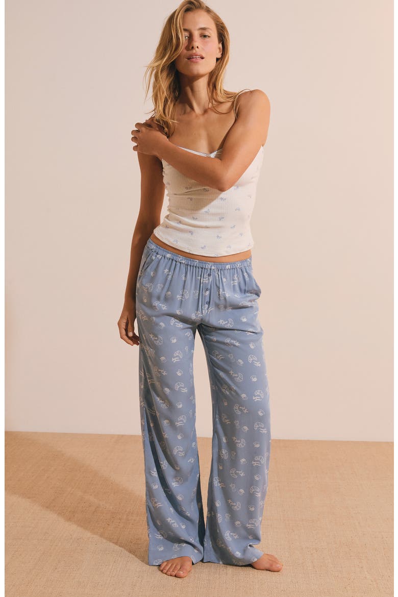Print Pajama Pants, Alternate, color, BLUE