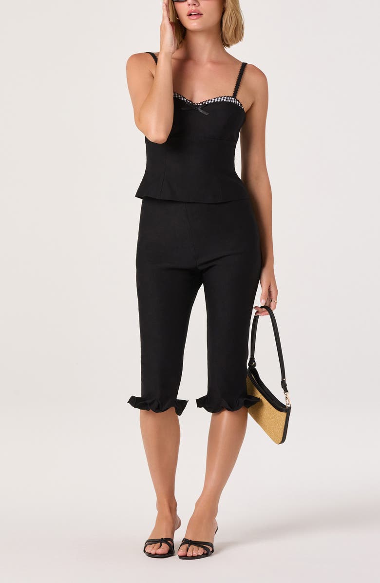 ASTR the Label Amalie Ruffle Capris, Alternate, color, Black