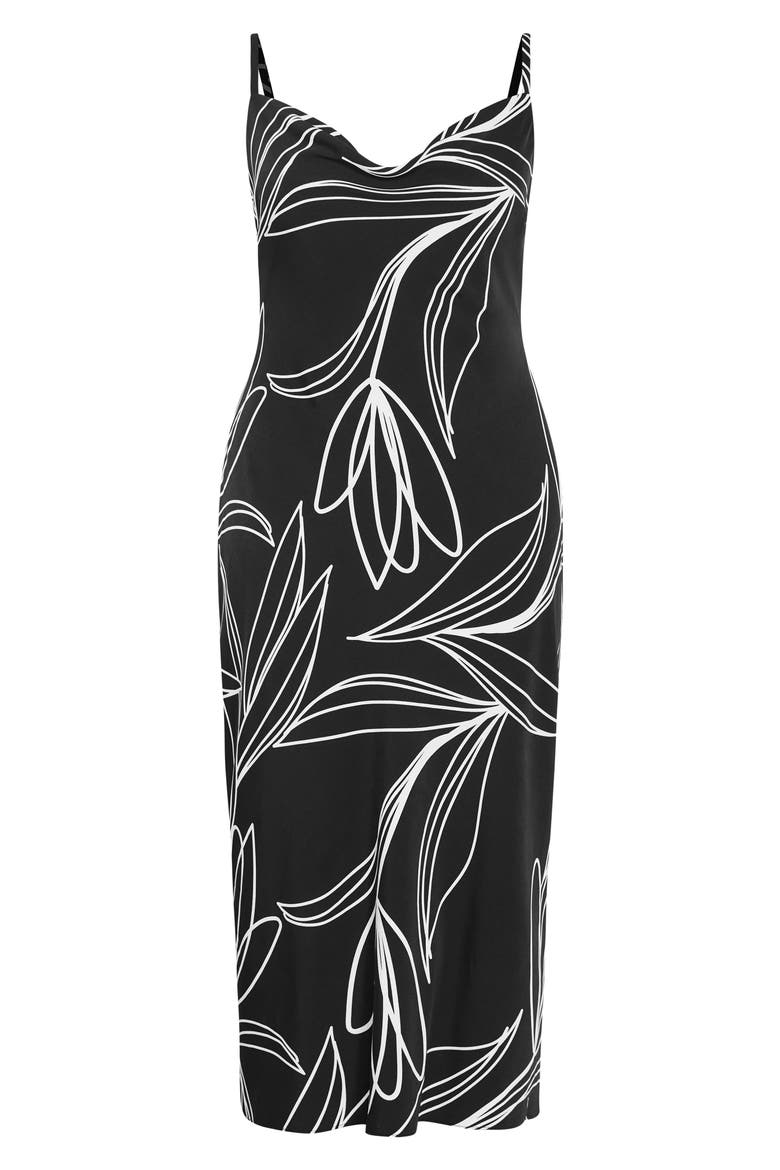 Sadie Floral Print Slipdress, Alternate, color, BLACK BLOOM