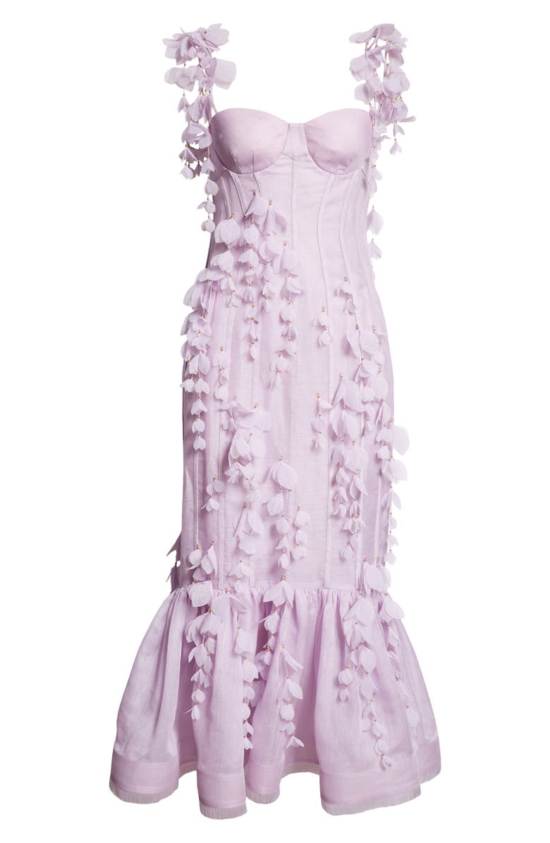 Zimmermann Petals Linen & Silk Corset Gown, Alternate, color,