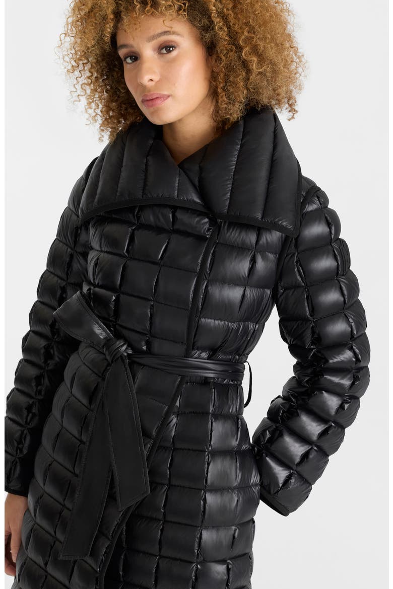 Diva Down & Feather Fill Puffer Coat, Alternate, color, BLACK