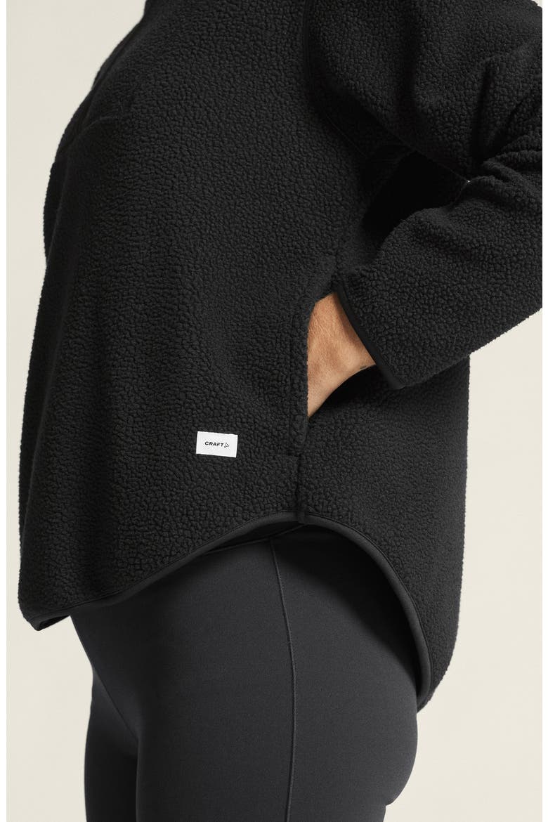 Join High Pile Fleece Half Zip Pullover, Alternate, color, BLACK
